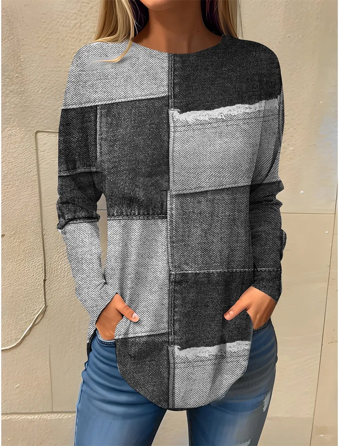 Pull Long Patchwork Femme : Coton Doux, Tendance & Confort