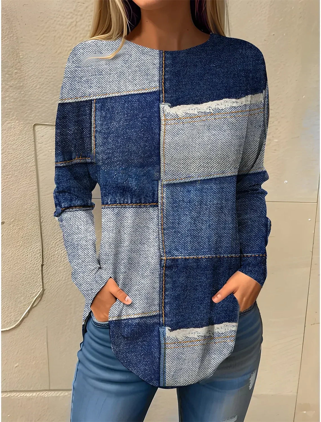 Pull Long Patchwork Femme : Coton Doux, Tendance & Confort