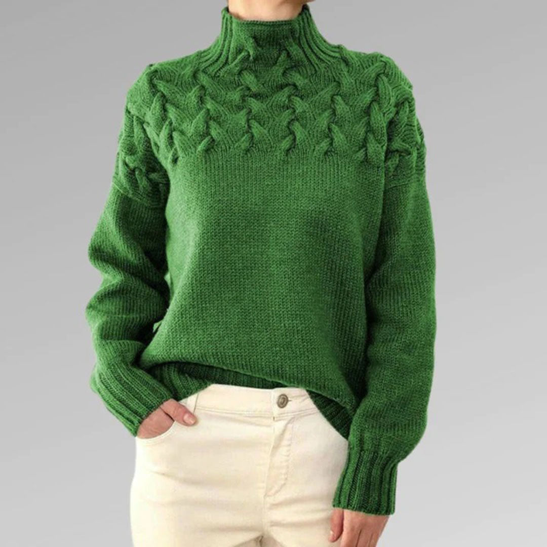 Sophie pull col roulé tricoté femme – chic et confortable