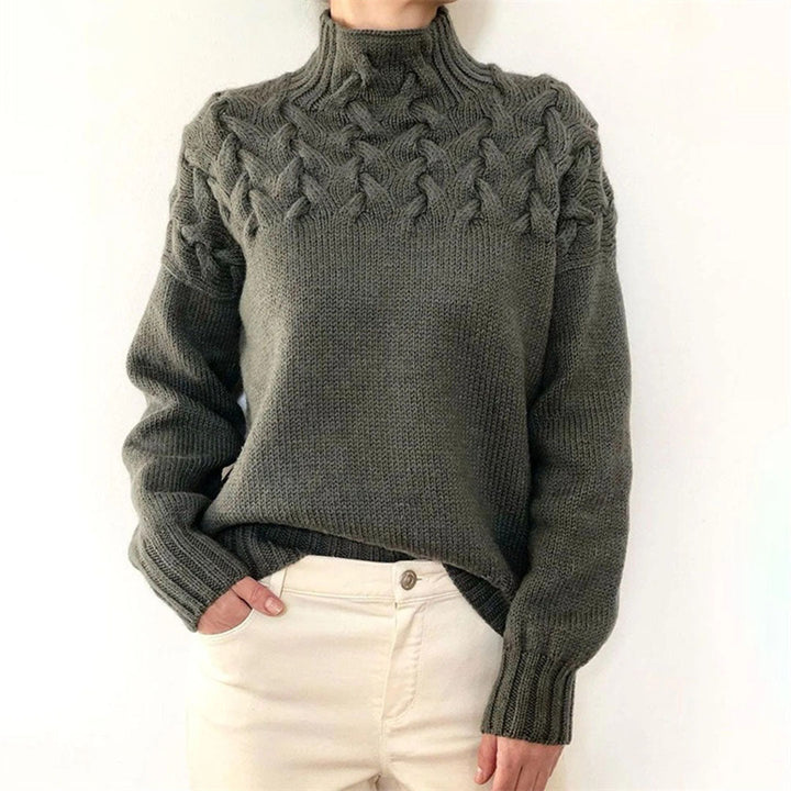 Sophie pull col roulé tricoté femme – chic et confortable