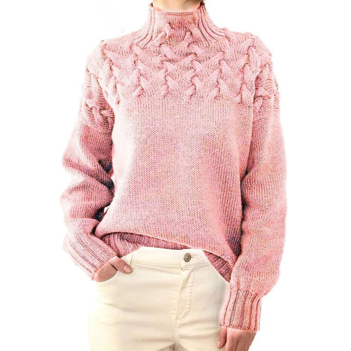 Sophie pull col roulé tricoté femme – chic et confortable