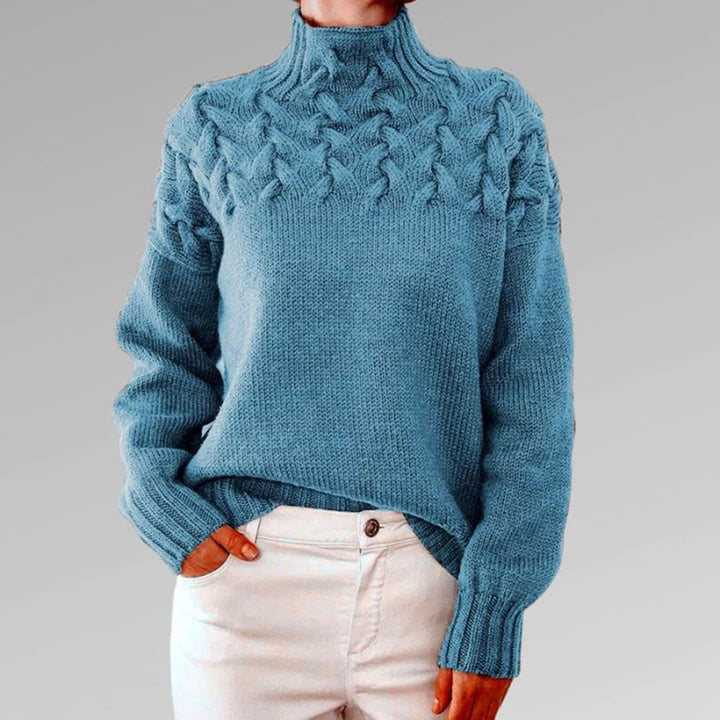 Sophie pull col roulé tricoté femme – chic et confortable
