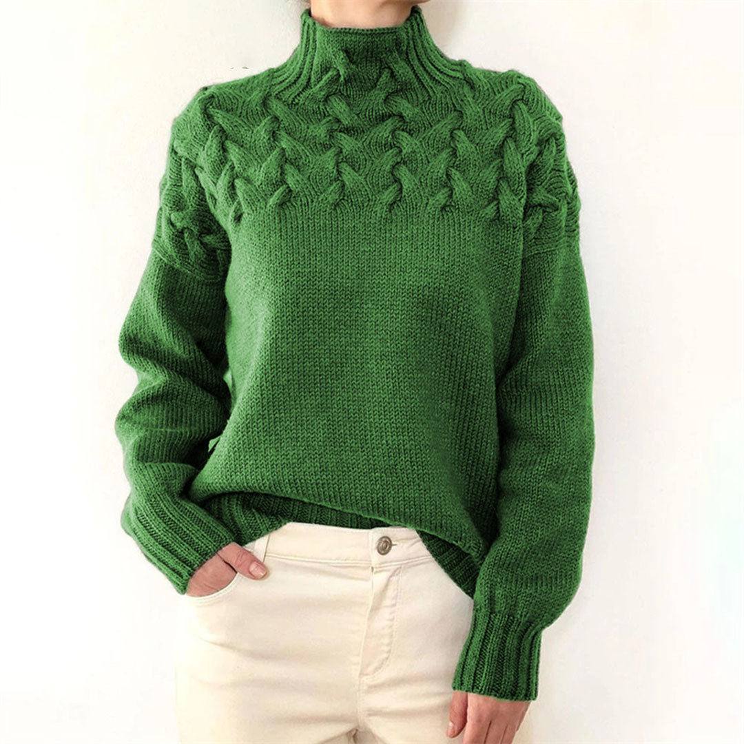 Sophie pull col roulé tricoté femme – chic et confortable