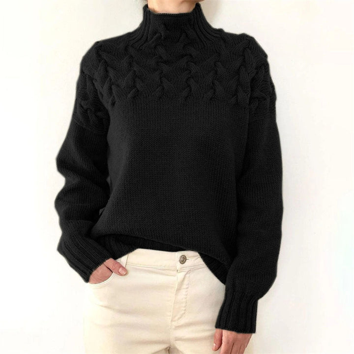 Sophie pull col roulé tricoté femme – chic et confortable