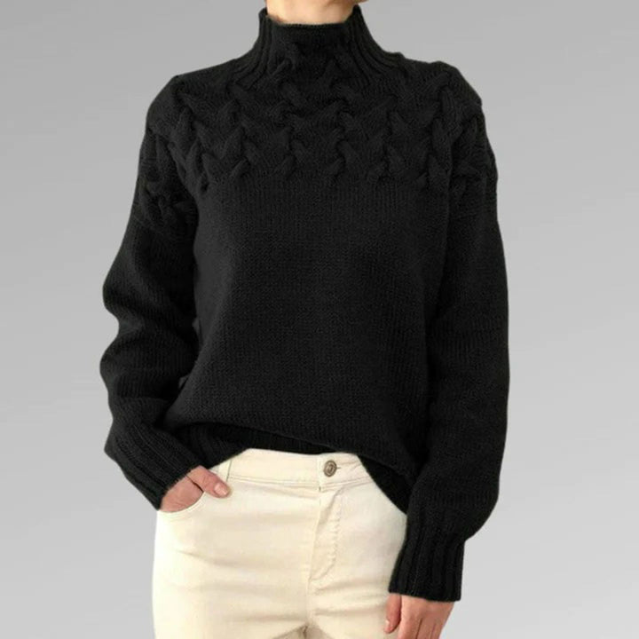 Sophie pull col roulé tricoté femme – chic et confortable