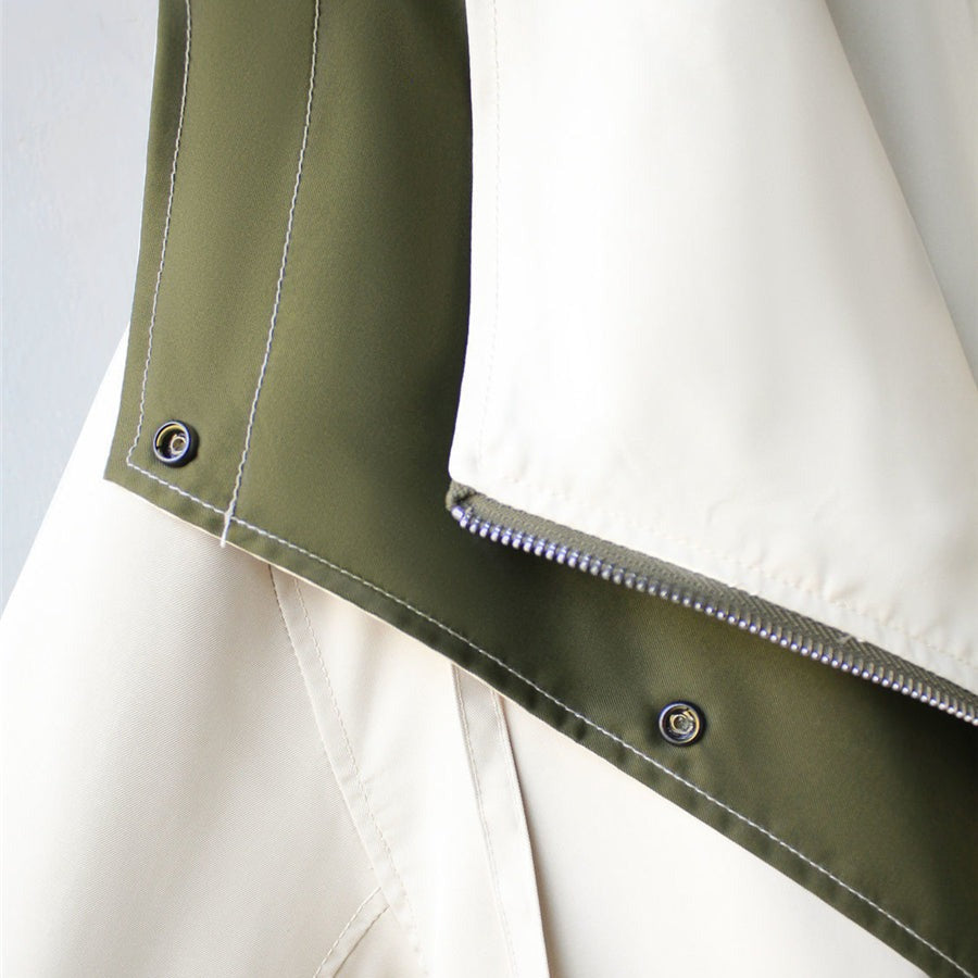 Veste Oversize Bicolore Col Large - Élégante Décontractée Style Urbain