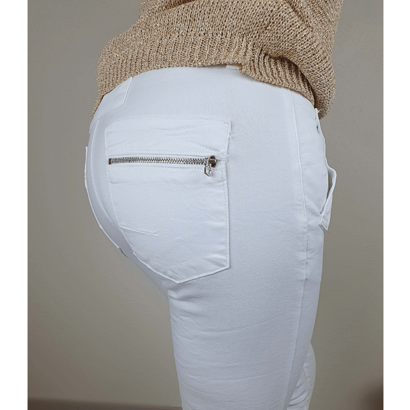Samira | Pantalon Coupe Slim Détail Femme | Boutonné - Looksy