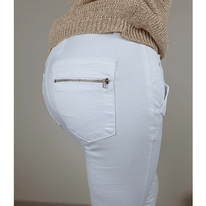 Samira | Pantalon Coupe Slim Détail Femme | Boutonné - Looksy