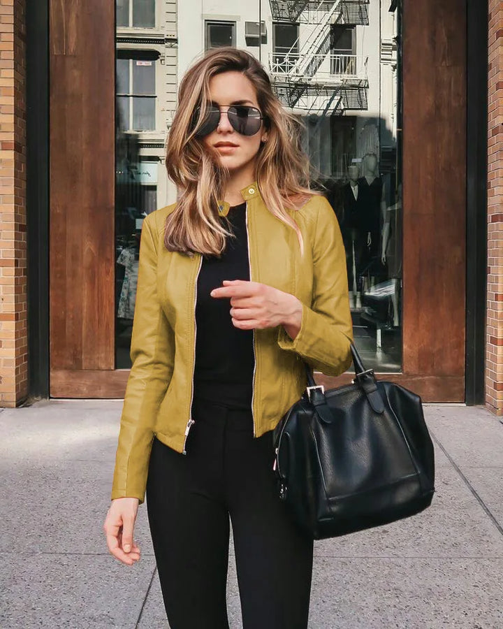 Blouson Cuir Ajusté – Élégance Audacieuse pour un Look Rock Chic