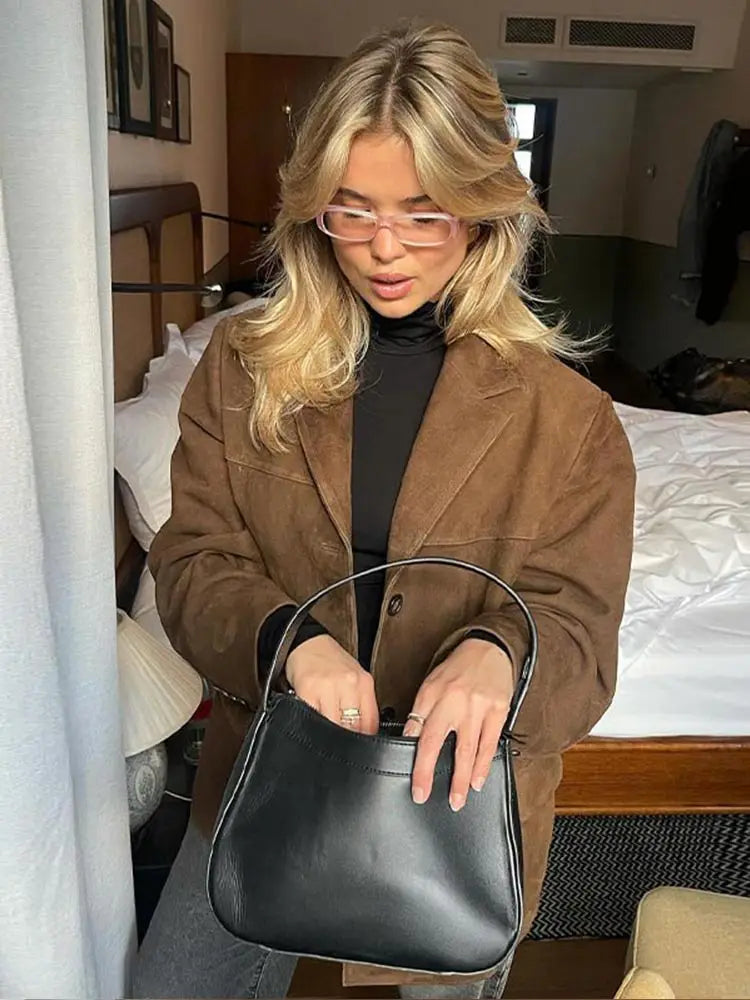 Veste Élégante en Suède Classique