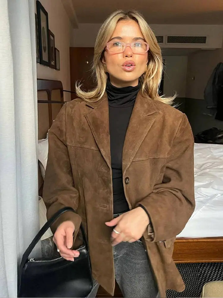 Veste Élégante en Suède Classique