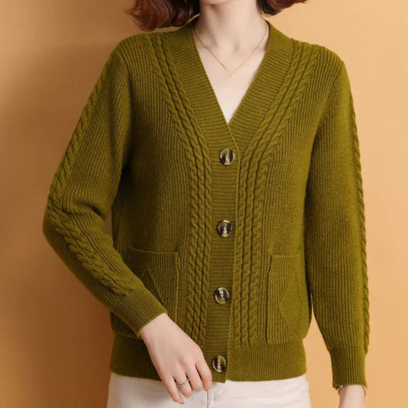 Cardigan Tricoté Torsades Femme - Chaleur Raffinée Naturelle