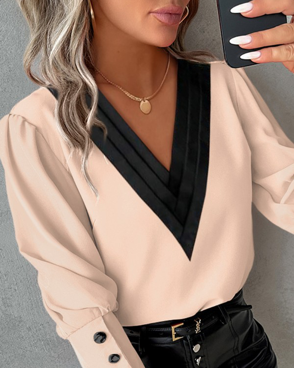 Chemisier Britt Femme à Manches Gigot et Boutons – Élégance Chic