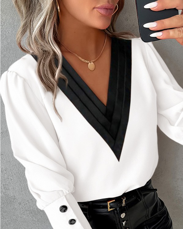 Chemisier Britt Femme à Manches Gigot et Boutons – Élégance Chic