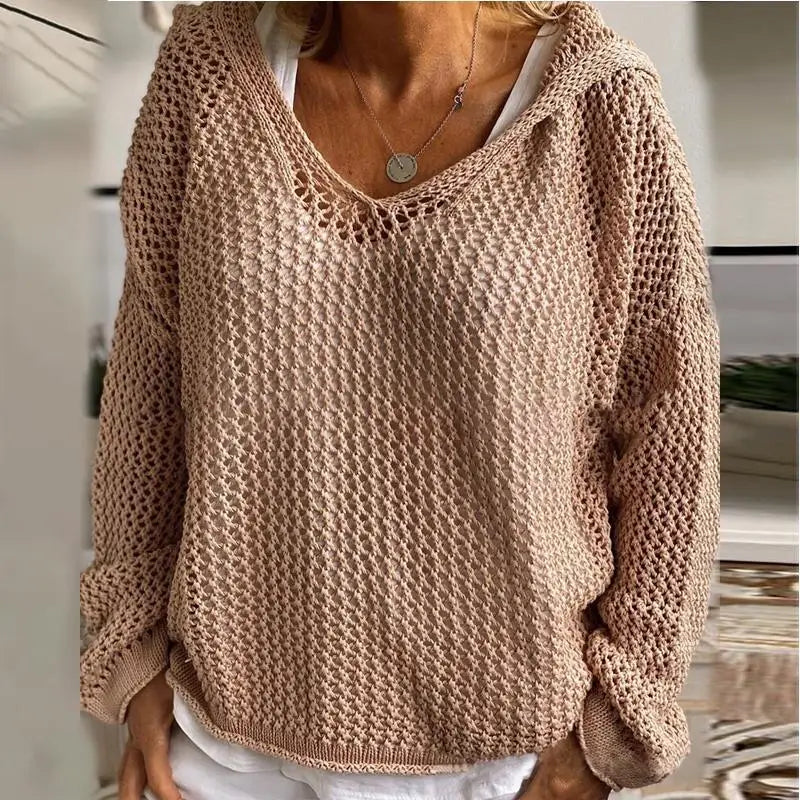 Pull Maille Ajourée Léger Tendance Mi-Saison