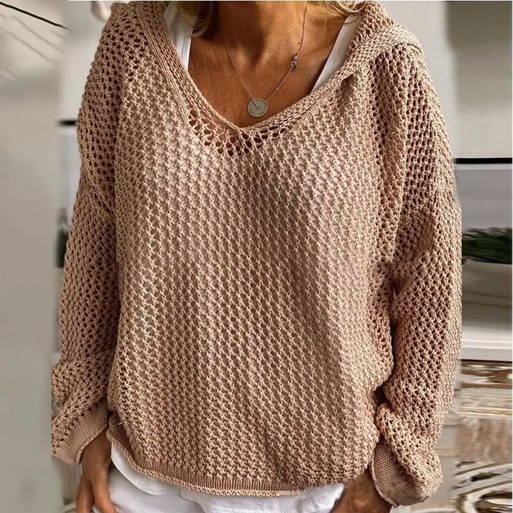 Pull Maille Ajourée Léger Tendance Mi-Saison