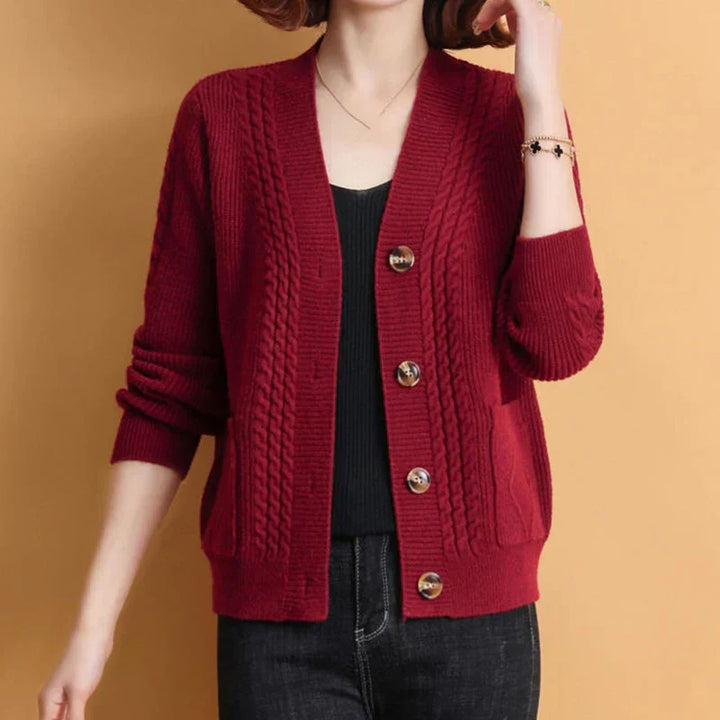 Cardigan Tricoté Torsades Femme - Chaleur Raffinée Naturelle