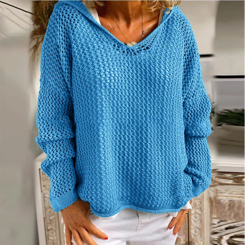 Pull Maille Ajourée Léger Tendance Mi-Saison