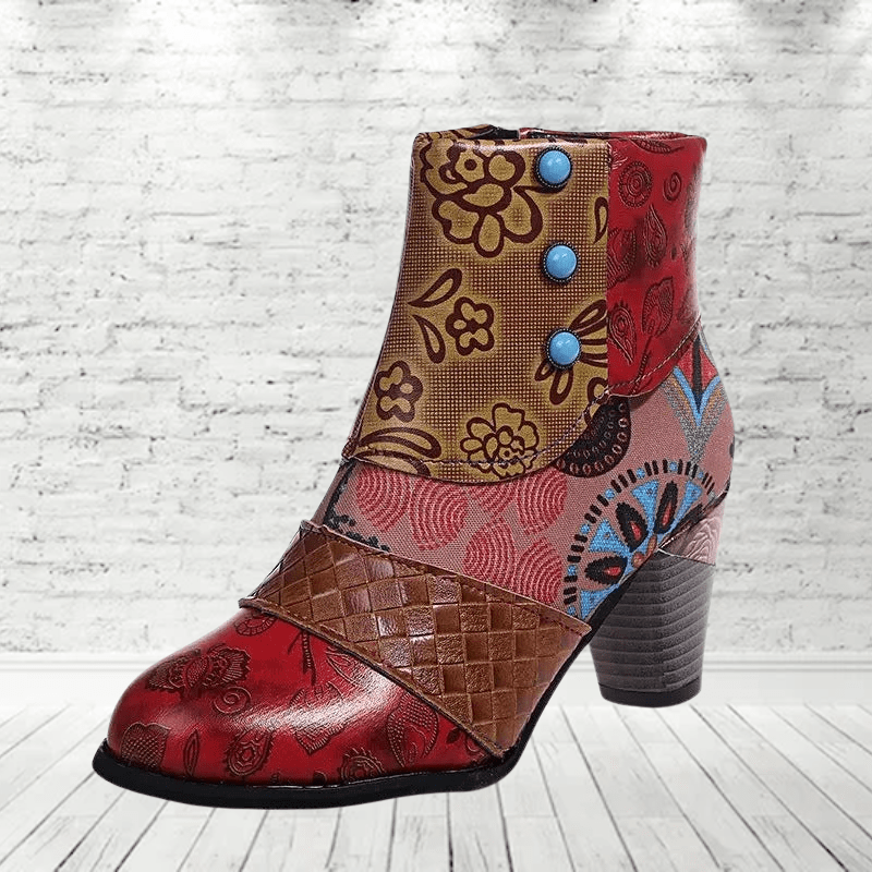 Séraphine | Bottines Patchwork Femme | Style Vintage - Looksy