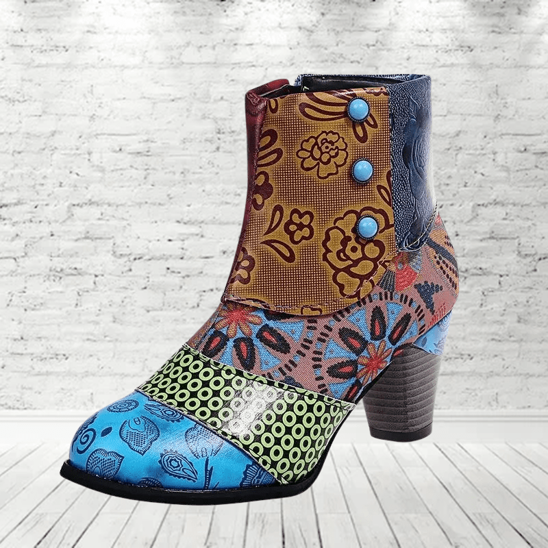 Séraphine | Bottines Patchwork Femme | Style Vintage - Looksy