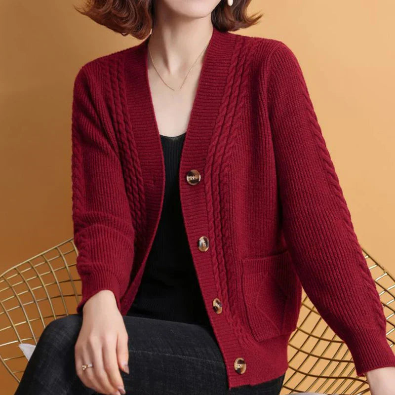 Cardigan Tricoté Torsades Femme - Chaleur Raffinée Naturelle