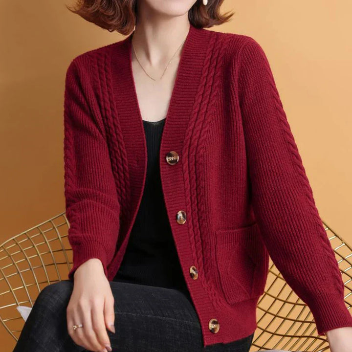 Cardigan Tricoté Torsades Femme - Chaleur Raffinée Naturelle