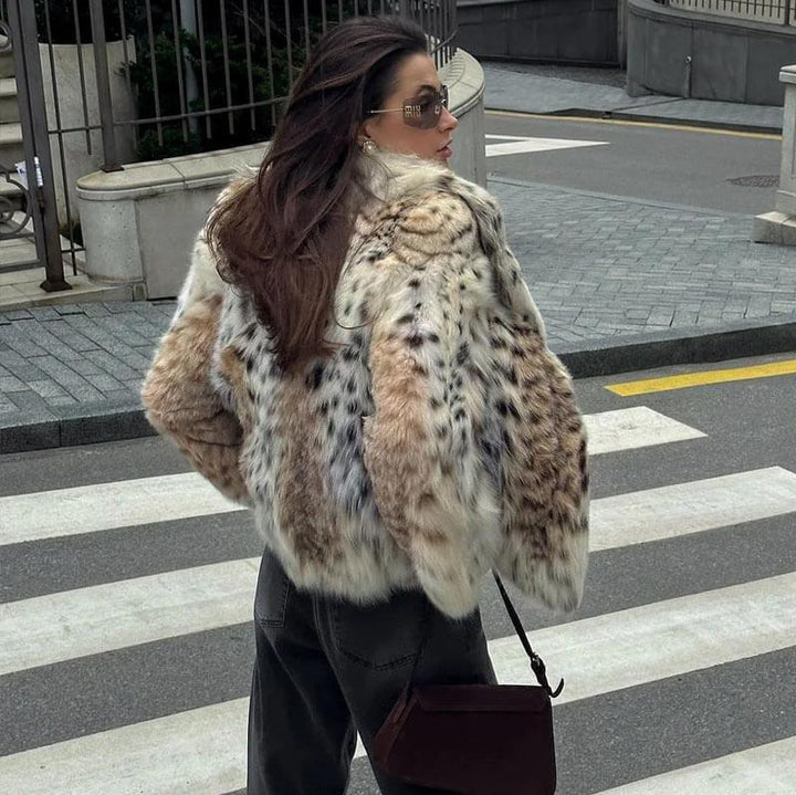 Veste Fausse Fourrure Imprimée Femme - Chaleur Élégante & Style