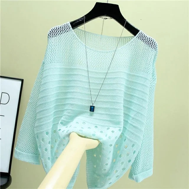 L'Élégance en Toute Légèreté | Pull en Maille Ajourée – Chic & Aérien