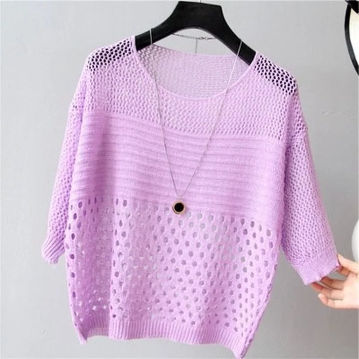L'Élégance en Toute Légèreté | Pull en Maille Ajourée – Chic & Aérien