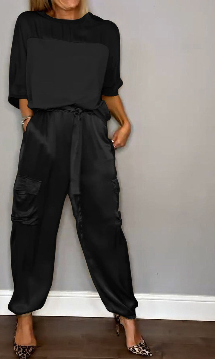 Ensemble élégant en satin de luxe pour femme