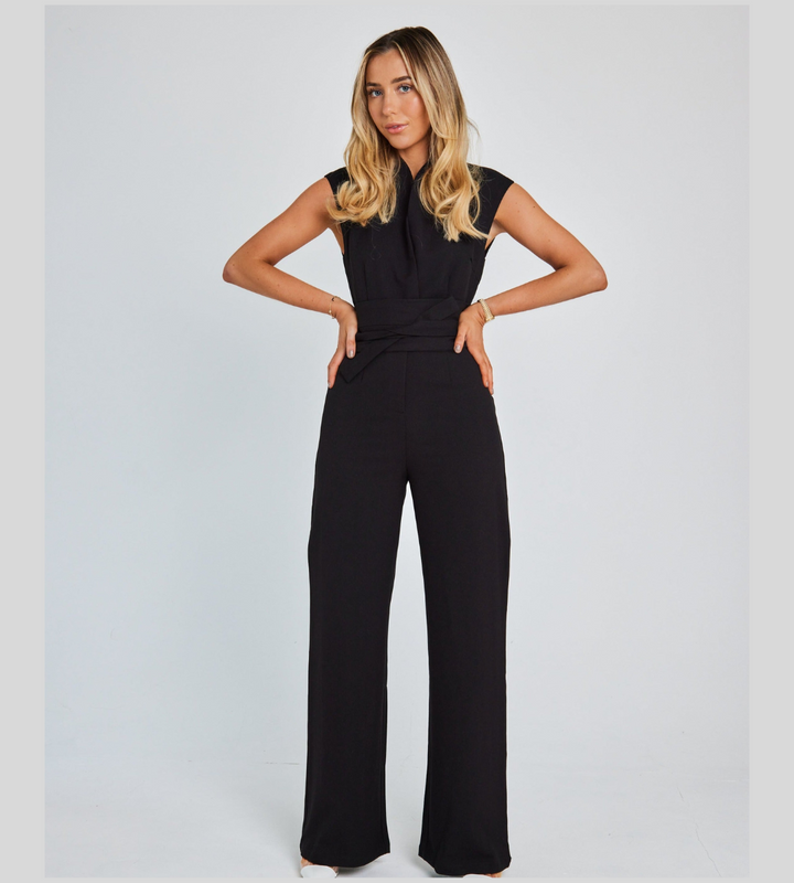Combinaison Tailleur Ceinturée Femme - Élégante Sophistiquée & Chic