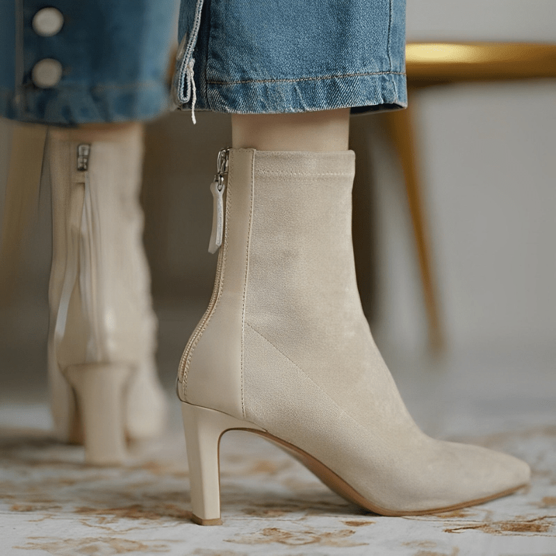Yasmine | Bottines Pointues Pour Femme | Fermeture Zippée - Looksy