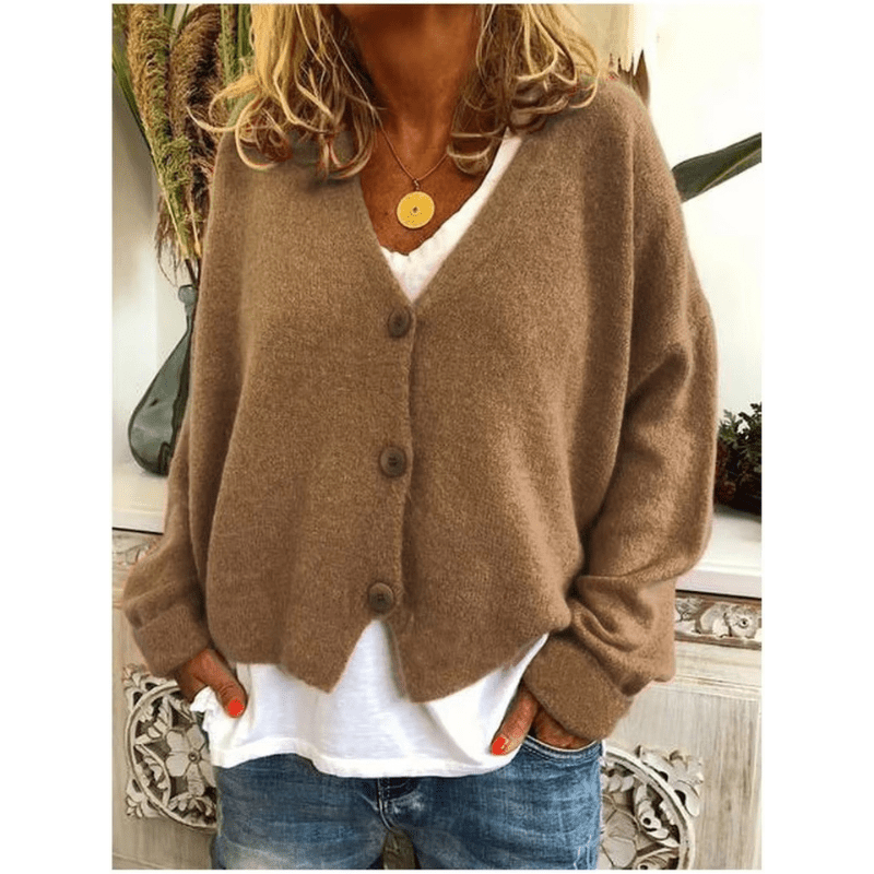 Zaliha | Gilet Tricoté Oversize Femme | Boutonné - Looksy