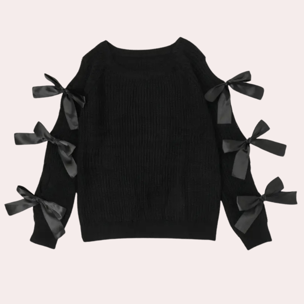 ANNA Pull Femme Élégant Confortable Noir Polyvalent