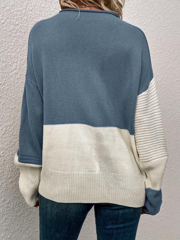 Pull Bicolore Maille Texturée : Style Moderne & Confort Hiver