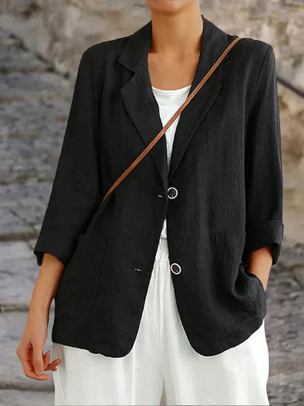 Blazer Lin Femme Léger Été - Élégance Naturelle et Respirant