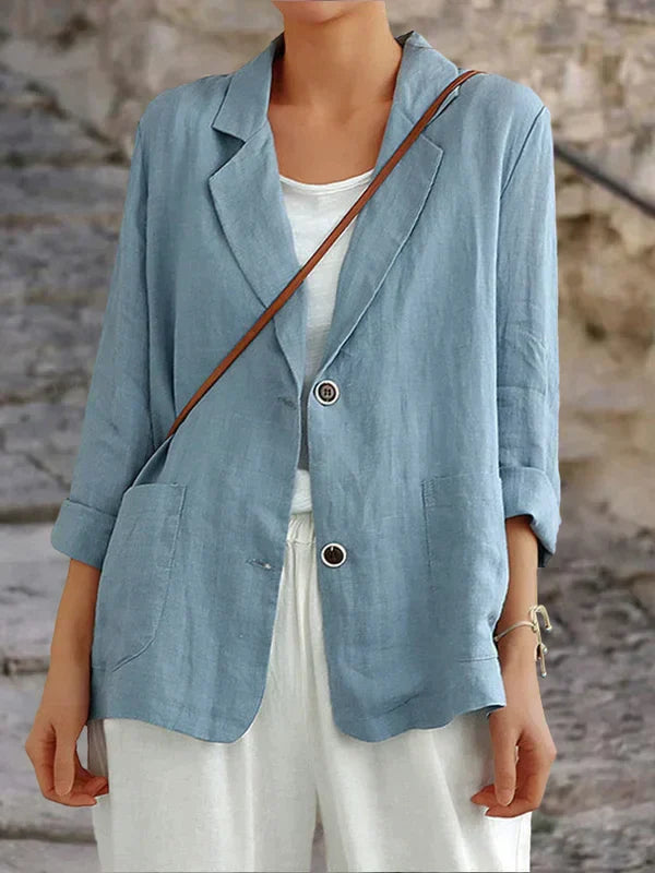 Blazer Lin Femme Léger Été - Élégance Naturelle et Respirant