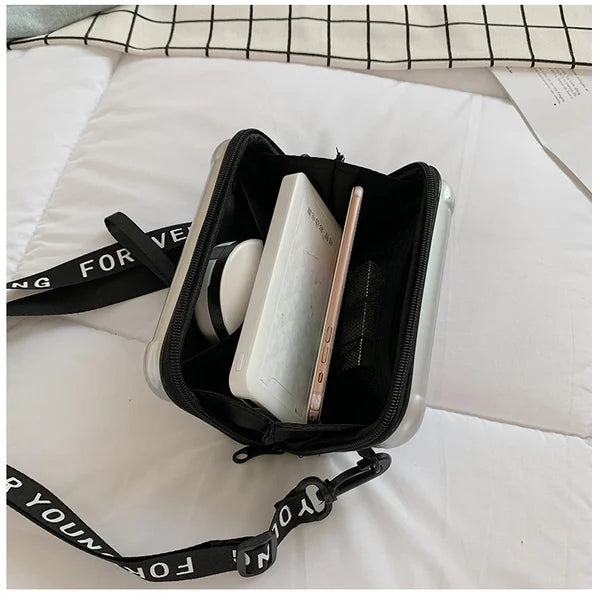 Sac Bandoulière Rigide Noir Design Valise - Petit Sac Tendance Urbain