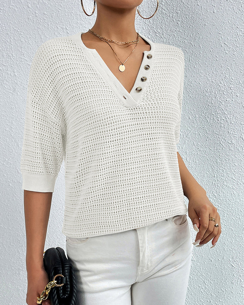 Top Léger Femme Ivy avec Col V – Élégance et Confort
