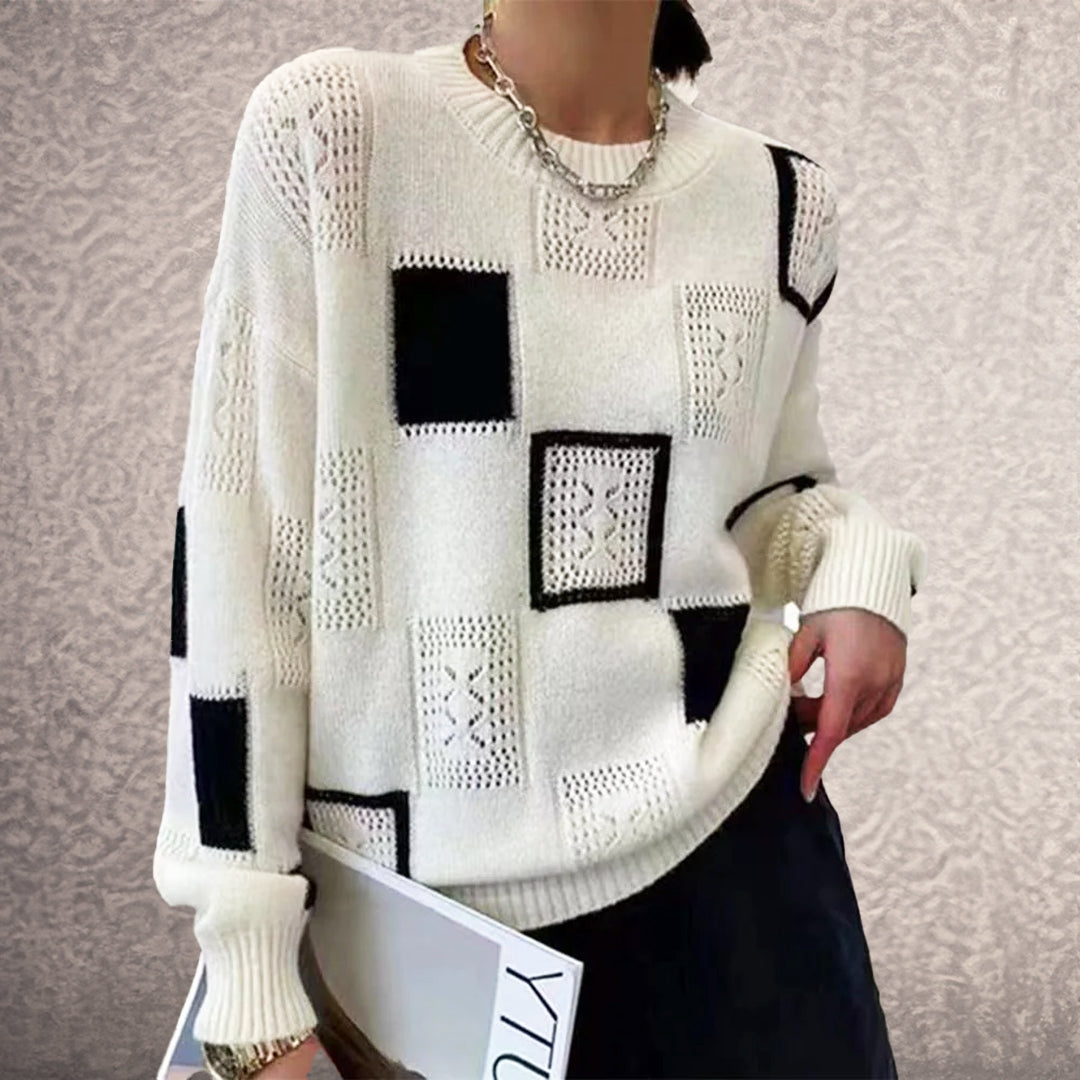 Pull Graphique Chic : Tricot Doux, Style Moderne & Original