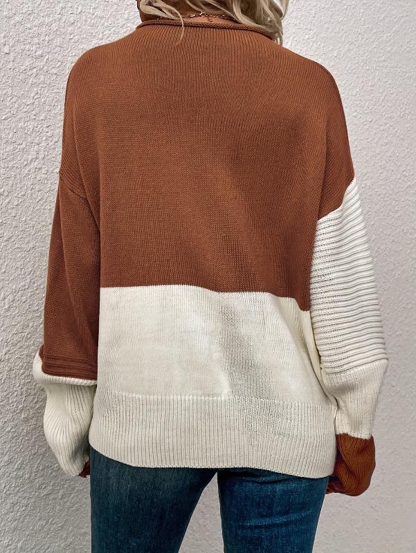 Pull Bicolore Maille Texturée : Style Moderne & Confort Hiver