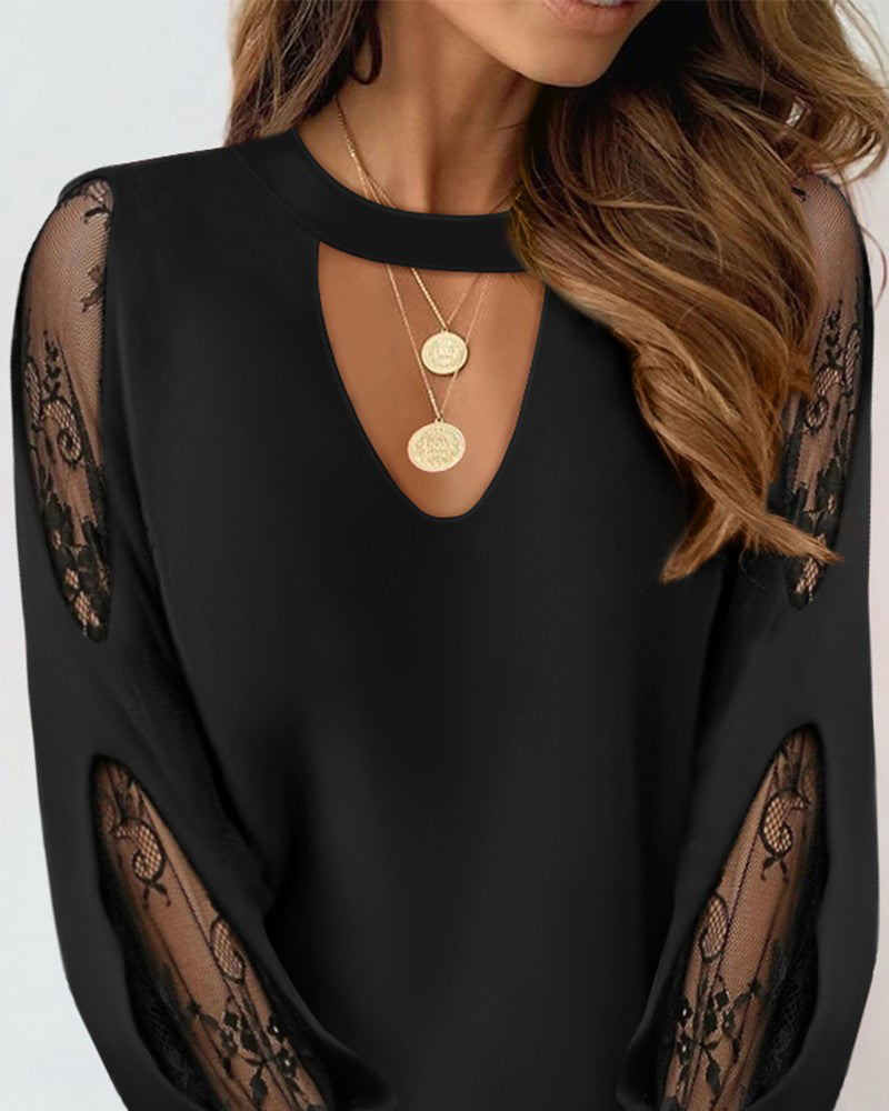 Top Chic Femme Chloé avec Dentelle – Élégance Romantique