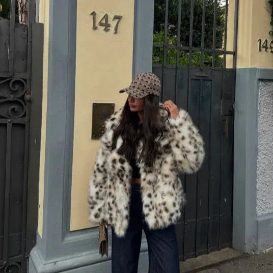 Veste Fausse Fourrure Imprimée Femme - Chaleur Élégante & Style