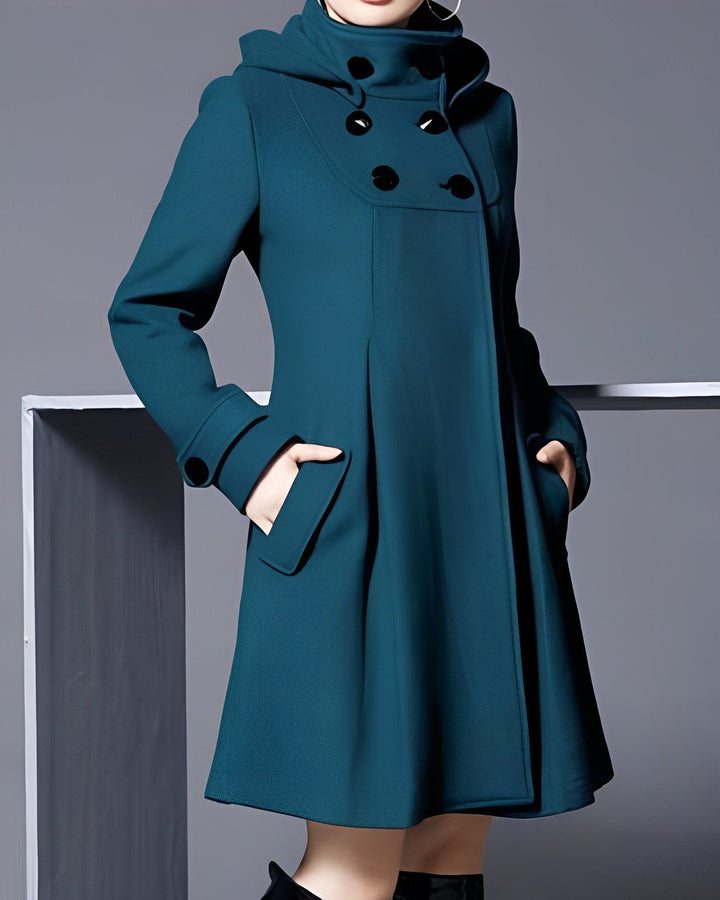Manteau Hiver Évasé Chic Chaleureux Élégant Coupe Féminine