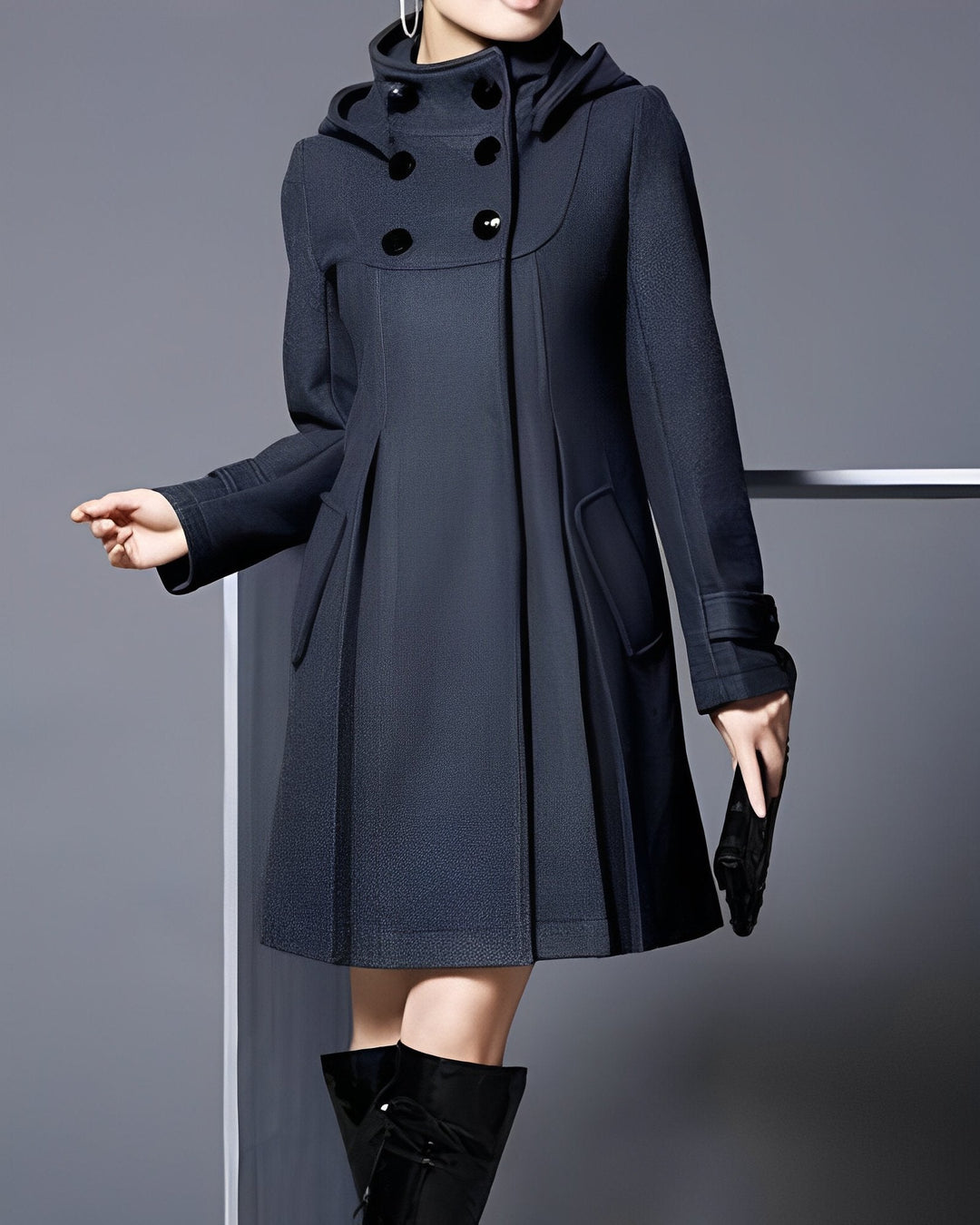 Manteau Hiver Évasé Chic Chaleureux Élégant Coupe Féminine