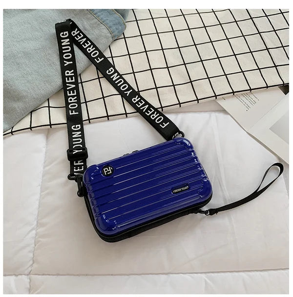 Sac Bandoulière Rigide Noir Design Valise - Petit Sac Tendance Urbain