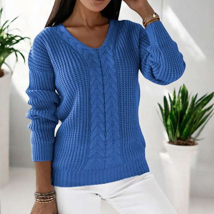 Pull Torsadé Col V | Élégance Douceur & Allure Chic