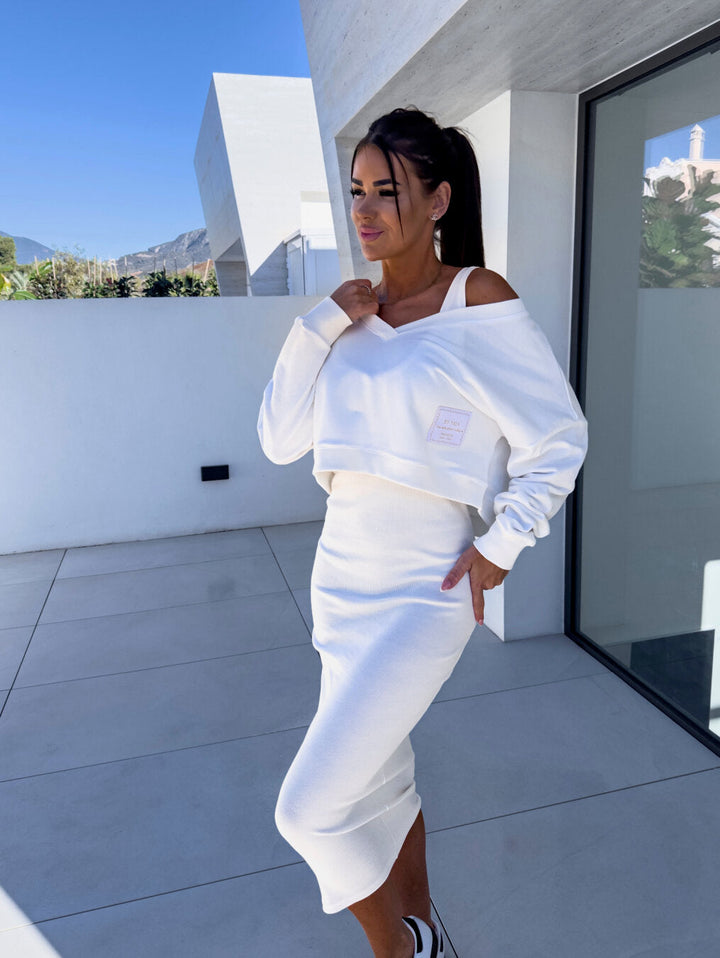 Ensemble Jupe Sweat Femme - Élégant Décontracté Confortable Tendance