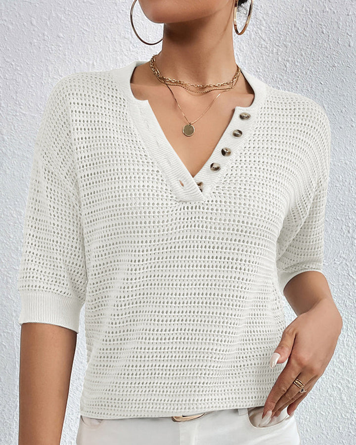 Top Léger Femme Ivy avec Col V – Élégance et Confort