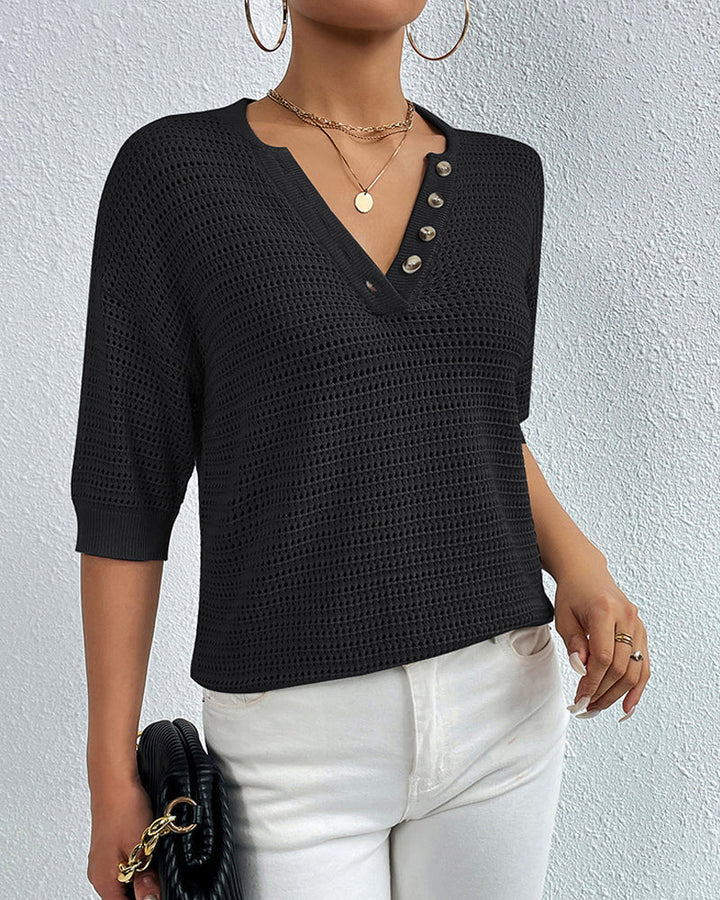 Top Léger Femme Ivy avec Col V – Élégance et Confort
